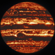 Viewed in infrared wavelengths, the gas giant looks like a hell world.